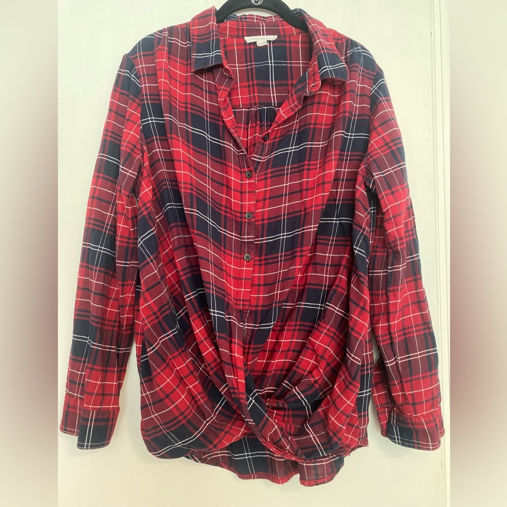 BeachLunchLounge Women’s Plaid Button Down - Size Medium